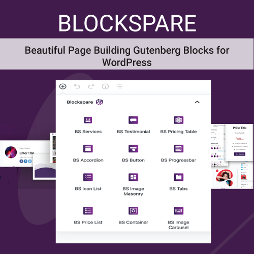 Blockspare: Gutenberg Blocks & Patterns for Blogs, Magazines, Business Sites – Post Grids, Sliders, Carousels, Counters, Page Builder & Starter Site Imports, No Coding Needed